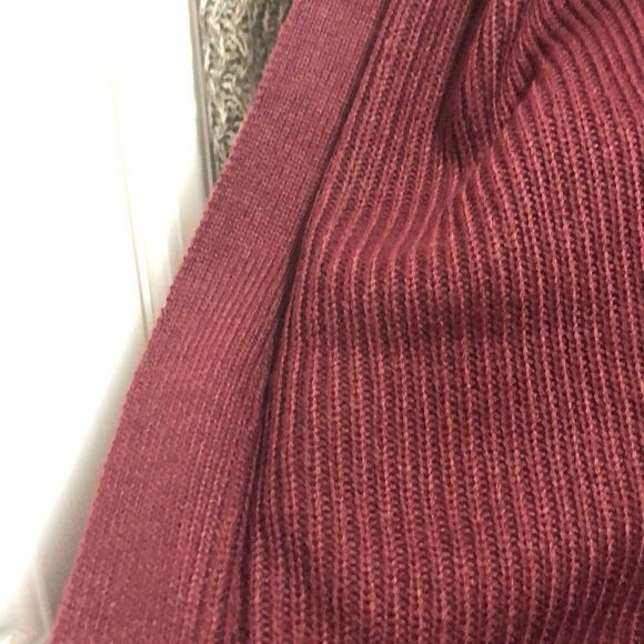 Burgundy Ribbed Open Front Duster Cardigan- Small - Picture 6 of 6